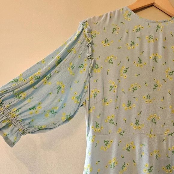 Faithfull The Brand Jea Marie Puff Sleeve Feminine Midi Sundress Dress Sz Small - Picture 8 of 16